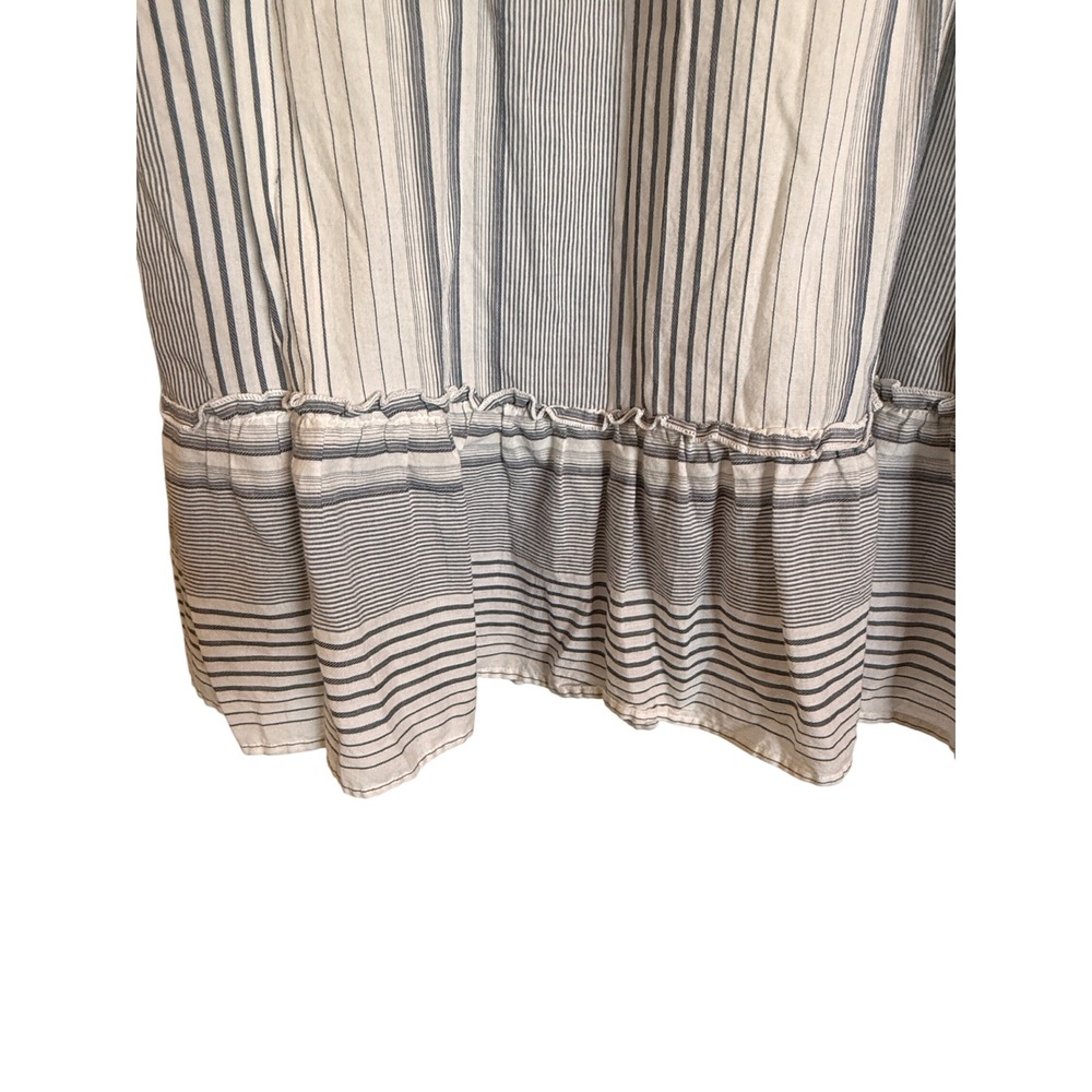 Coastal Old Money Striped Maxi Dress L Summer Quiet Luxury Nautical Resort - Picture 10 of 15